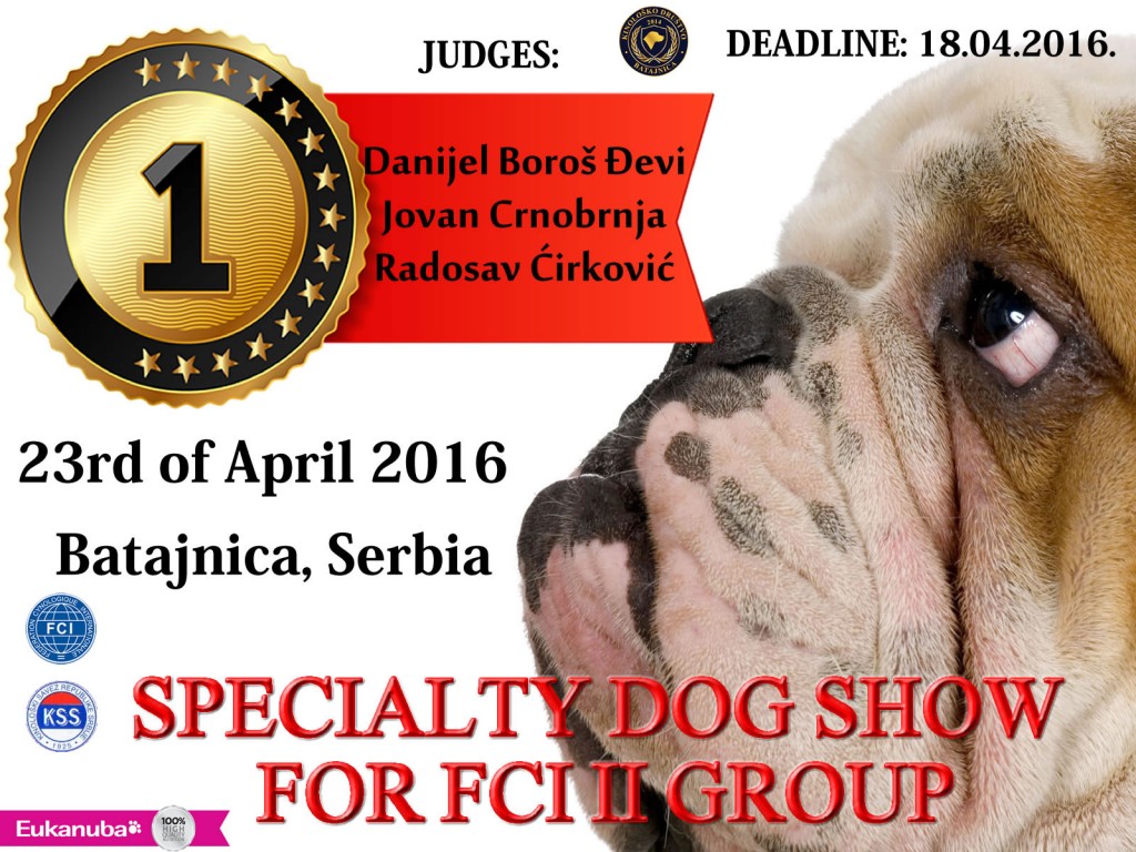 The Cover Page of the Web Portal Jelena Dog Shows-Specialty Dog Show for FCI II Group-23.04.2016. Batajnica (Serbia)