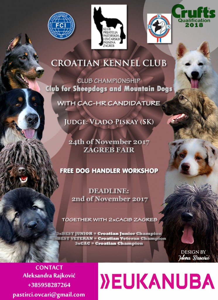 STATISTICS-Club Show Championship for Sheep Dogs and Mountain Dogs, Zagreb (Croatia)-24th November 2017