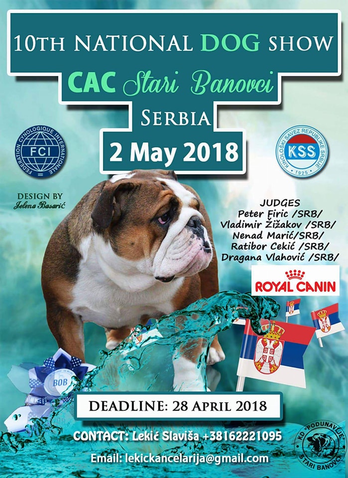 10th National Dog Show CAC Stari Banovci (Serbia), 2 May 2018