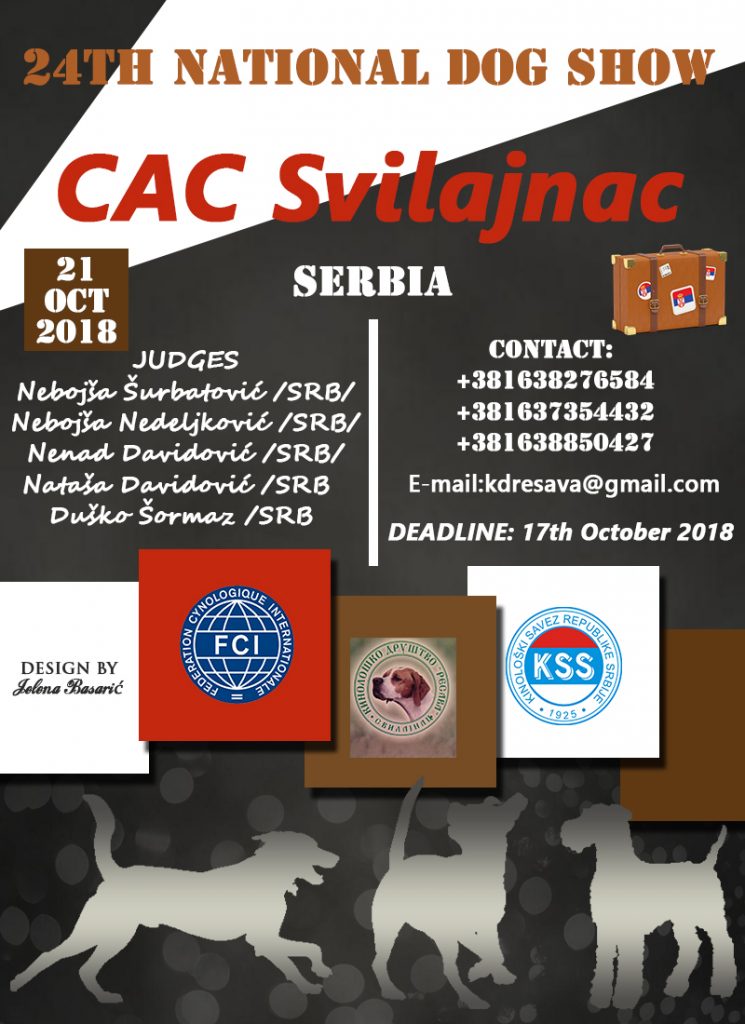 STATISTICS-24th National Dog Show CAC Svilajnac, Serbia-21st October 2018