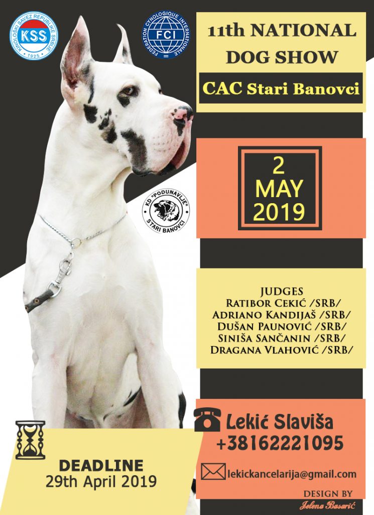 11th National Dog Show CAC Stari Banovci (Serbia), 2 May 2019