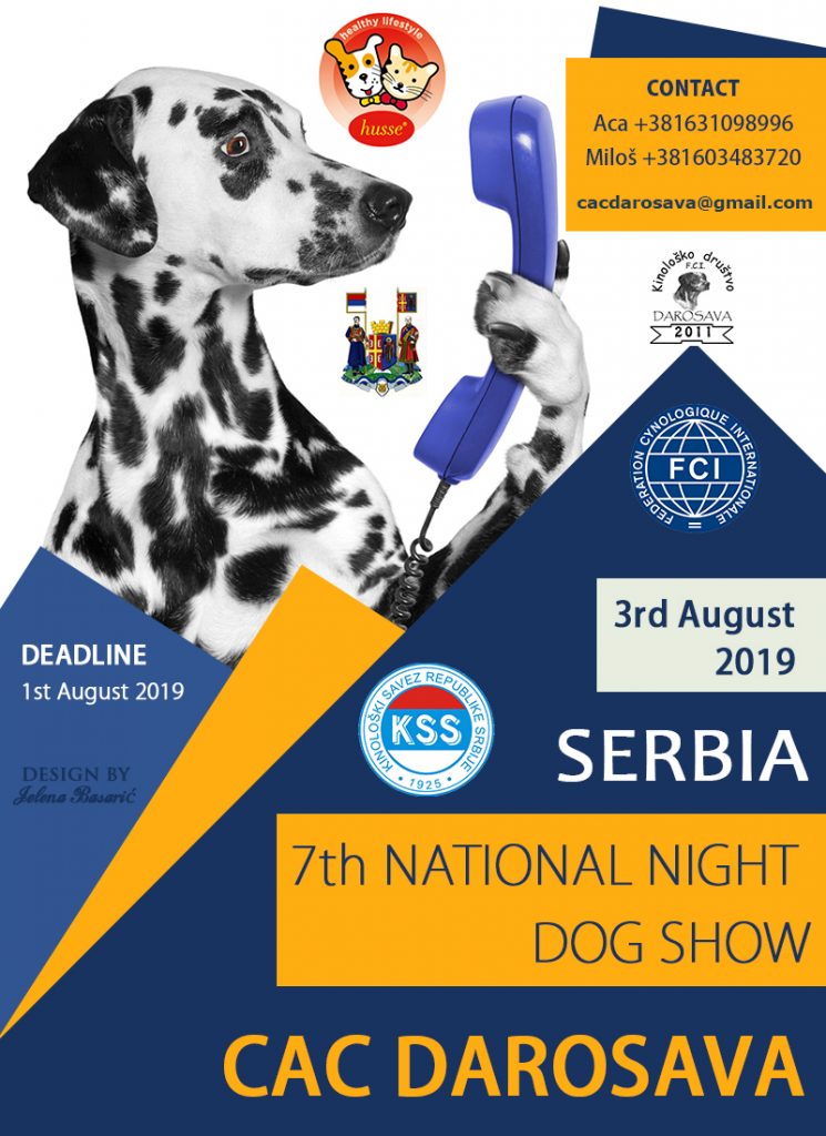 7th National Night Dog Show CAC Darosava, Serbia-3rd August 2019