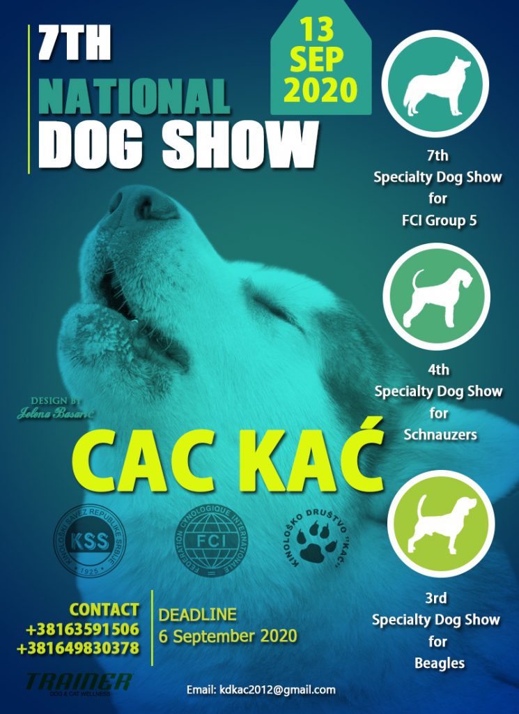 7th National Dog Show CAC KAĆ & 3x Specialty Dog Shows-13 September 2020 Kać (Serbia)