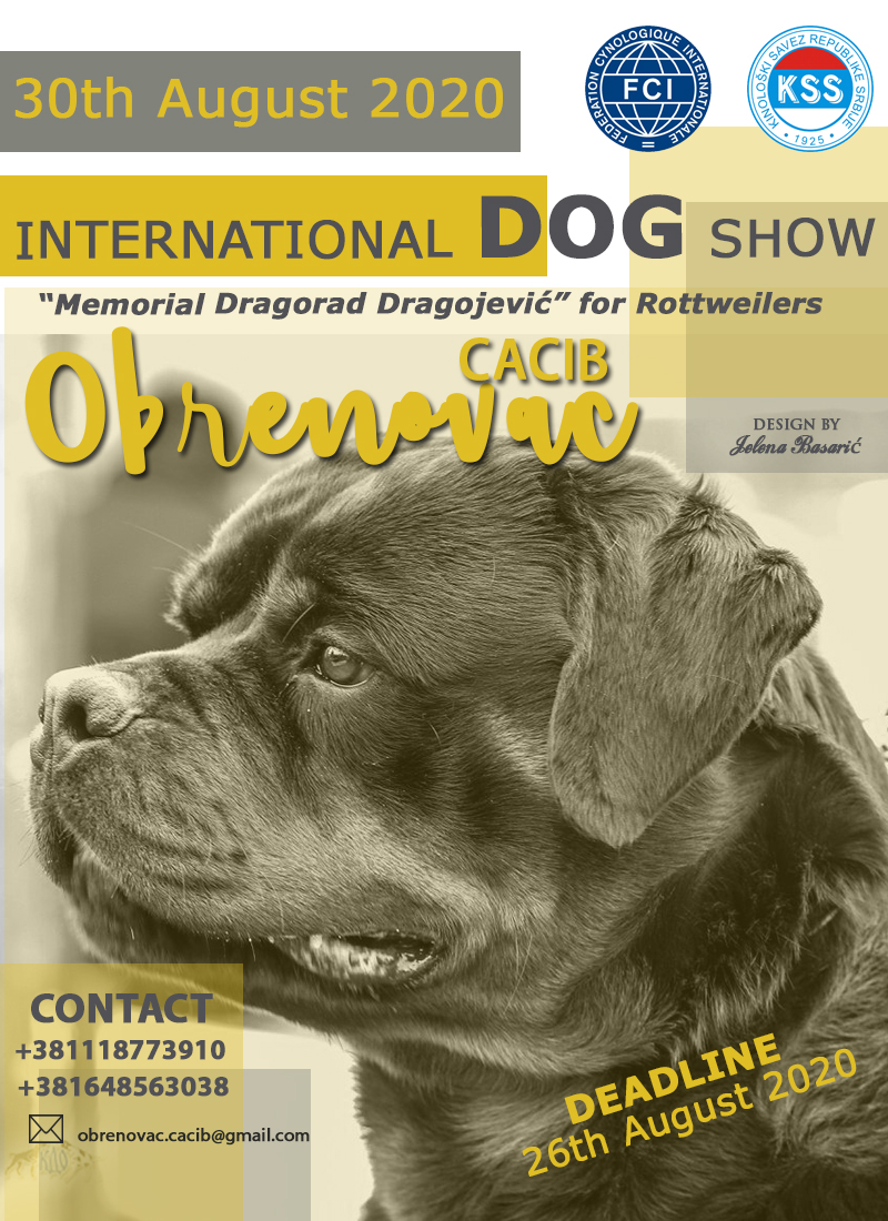 16th International Dog Show CACIB OBRENOVAC (Serbia), August 30th 2020 –  Jelena Dogshows