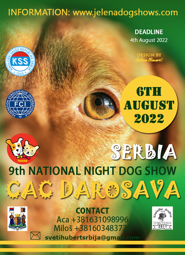 9th National Night Dog Show CAC Darosava, Serbia-6th August 2022