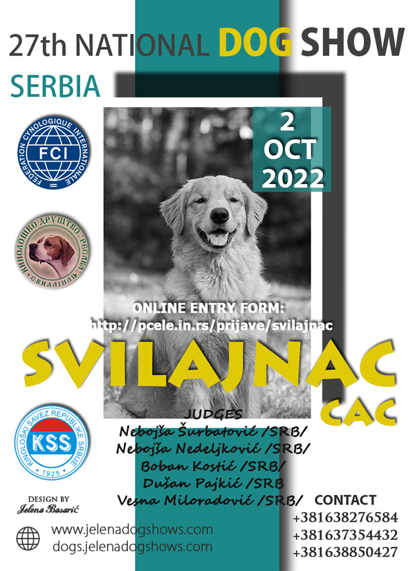 27th National Dog Show CAC Svilajnac, Serbia-2nd October 2022
