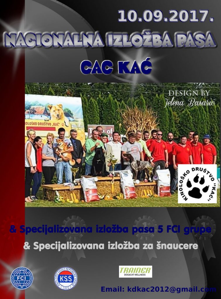 STATISTIKA-Nacionalna izložba pasa CAC KAĆ, Specijalizovana izložba pasa 5 FCI grupe & Specijalizovana izložba za šnaucere-10.09.2017. (Kać)