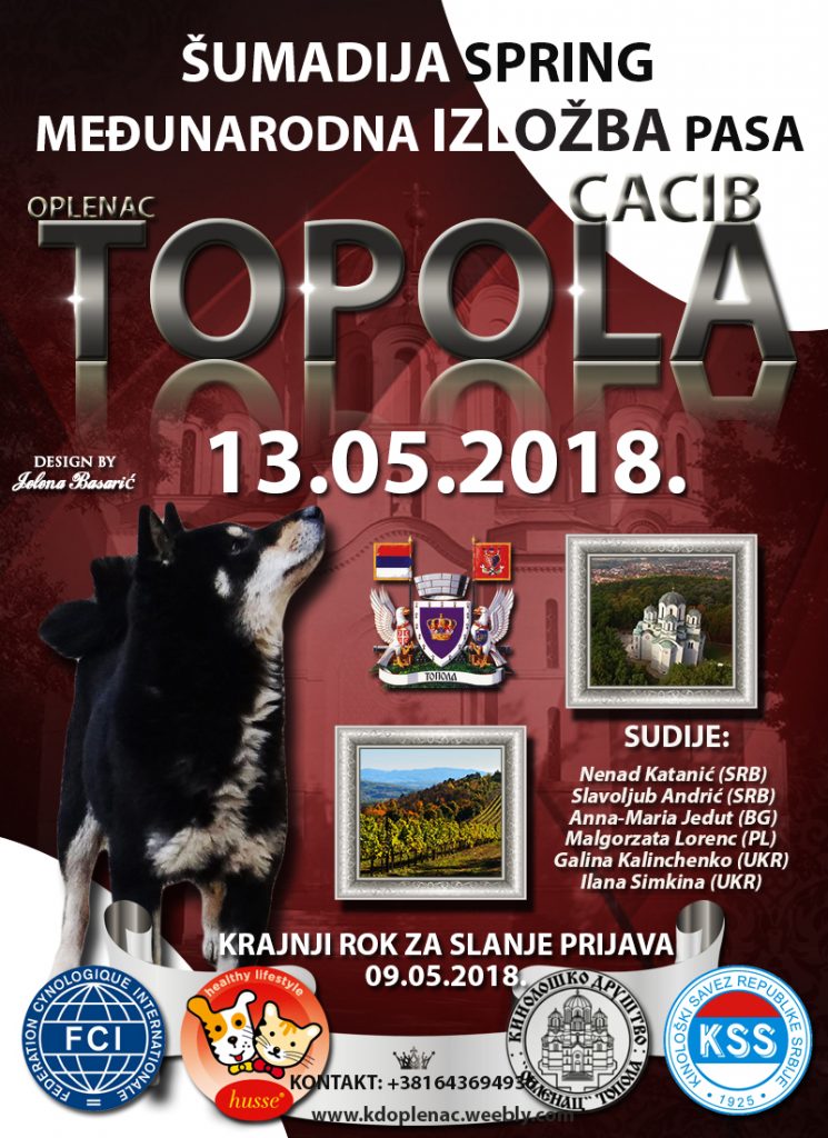 Međunarodna izložba pasa CACIB Topola,13. maj 2018.
