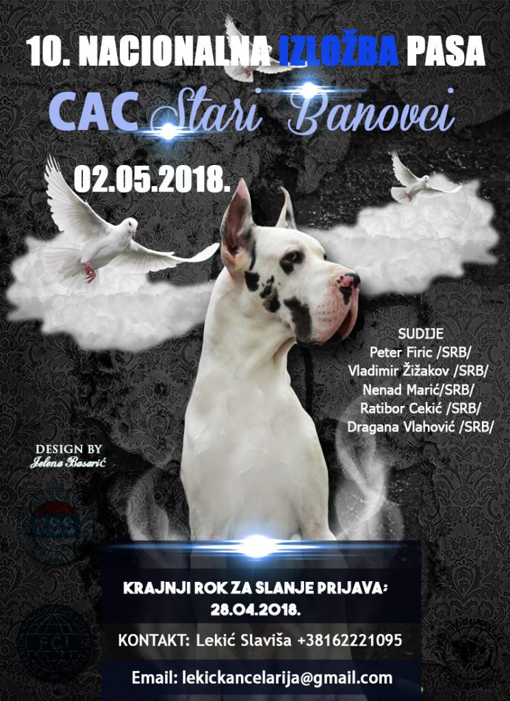 10. Nacionalna izložba pasa svih rasa CAC Stari Banovci-2. maj 2018.