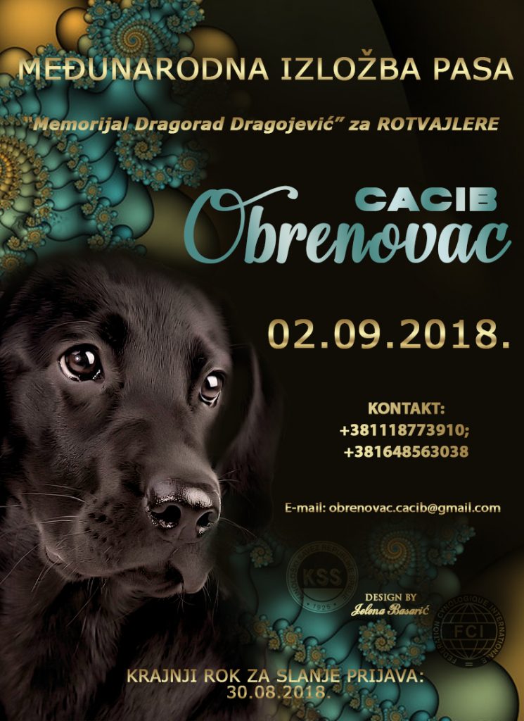 Međunarodna izložba pasa svih rasa CACIB Obrenovac-02.09.2018.