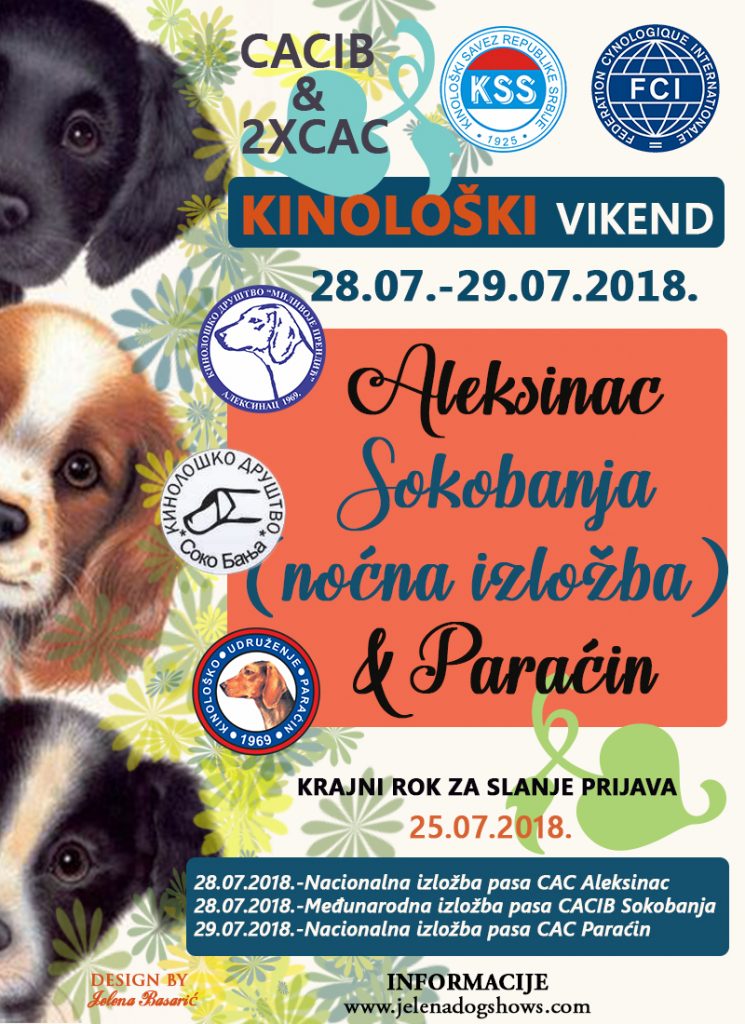KINOLOŠKI VIKEND-Aleksinac, Sokobanja, Paraćin-28.07.-29.07.2018.