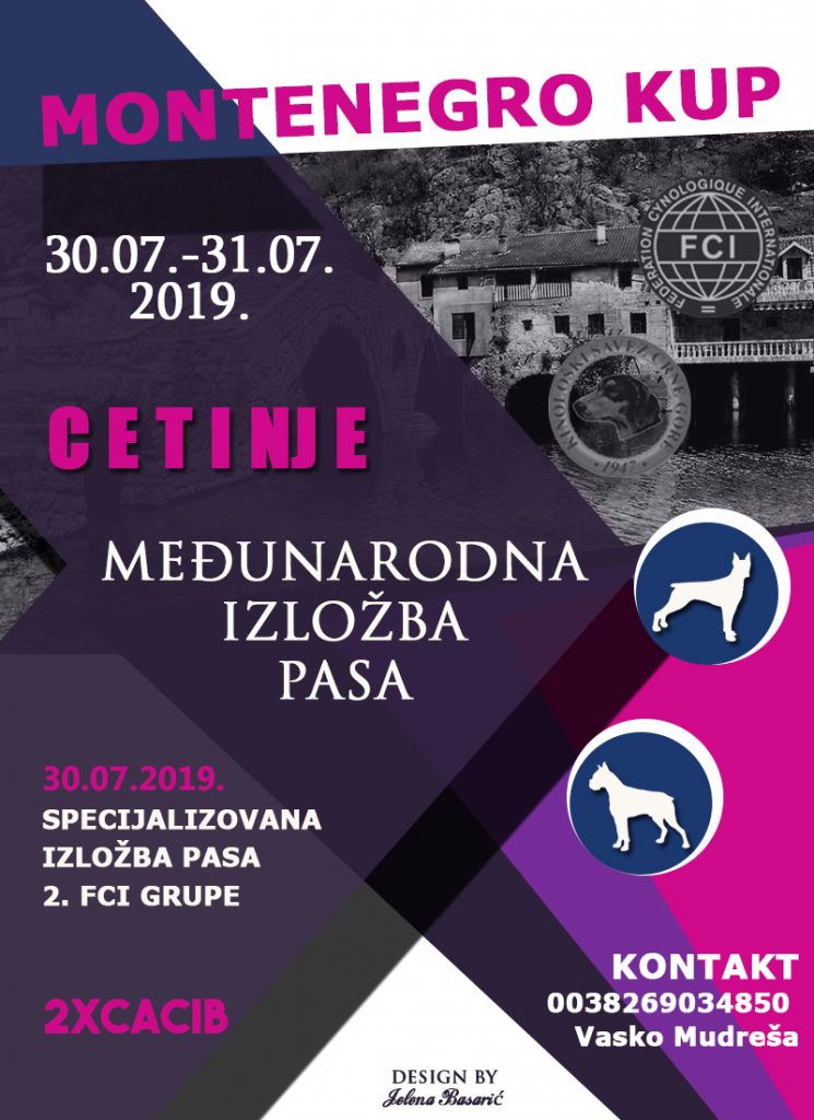 STATISTIKA-2xCACIB Cetinje & Specijalizovana izložba pasa 2. FCI grupe-MONTENEGRO KUP-30.07.-31.07.2019.