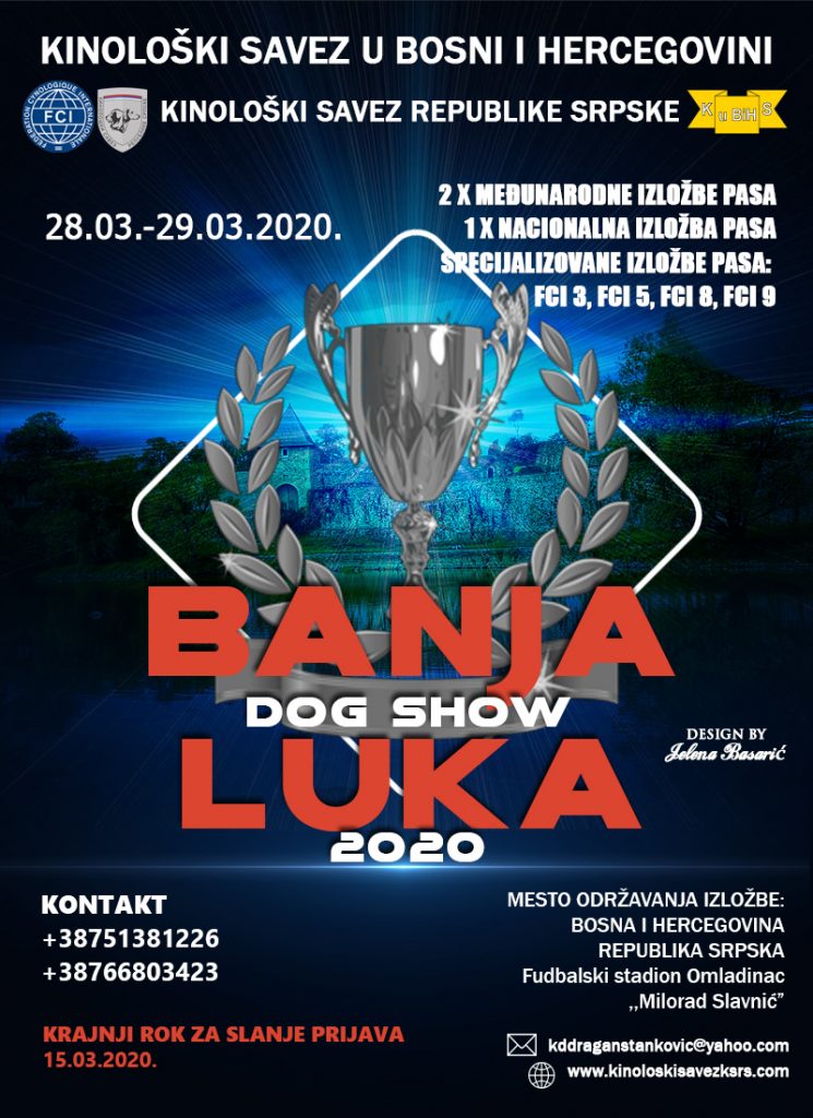 Banja Luka Dog Show 2020, 28. i 29. mart 2020.