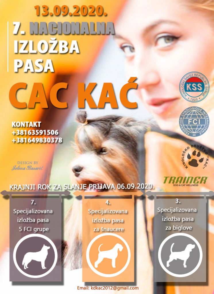 7. Nacionalna izložba pasa CAC KAĆ & 3xSpecijalizovane izložbe pasa, 13. septembar 2020.